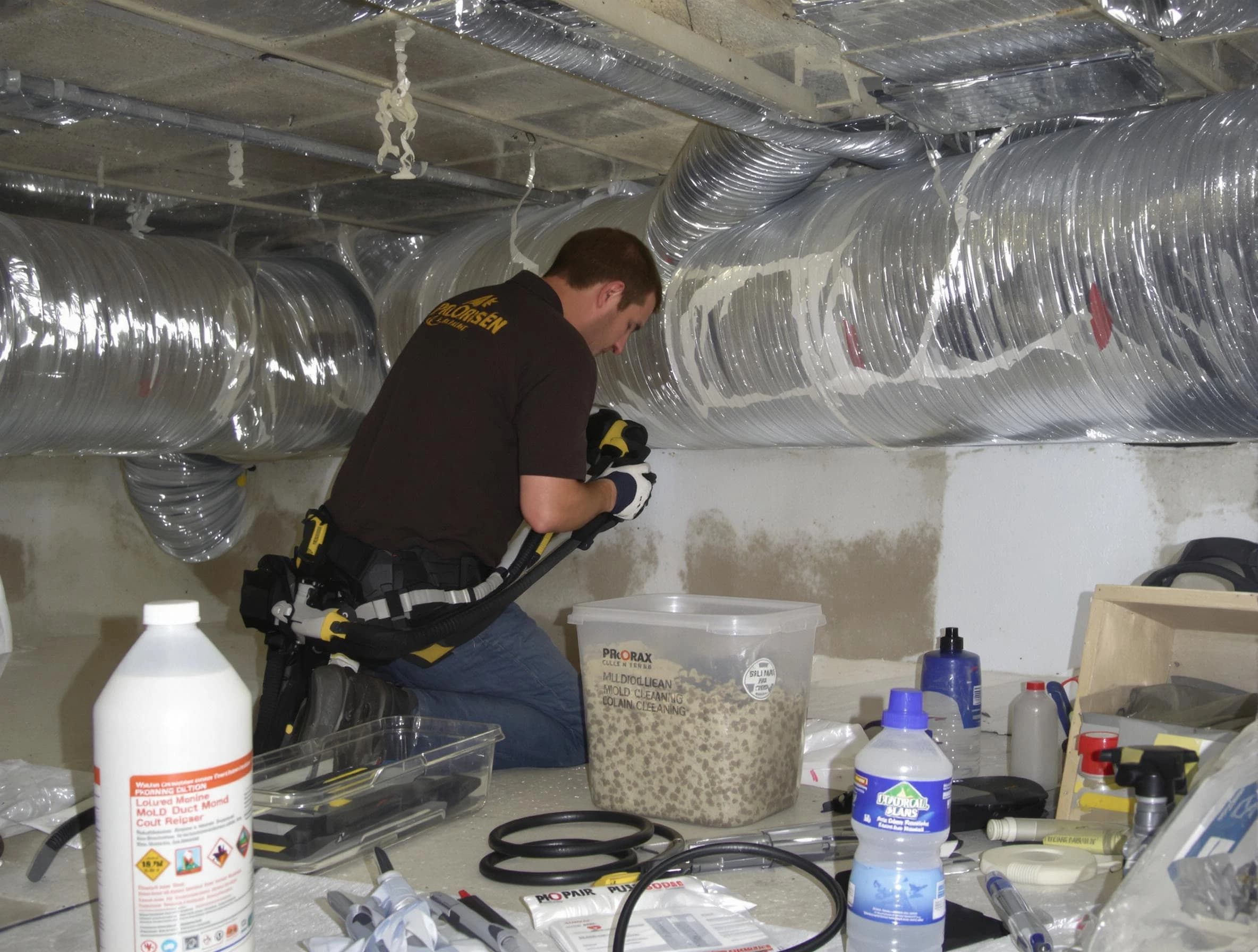 Summit Park Air Duct Cleaning specialist performing professional mold removal from air ducts in Summit Park