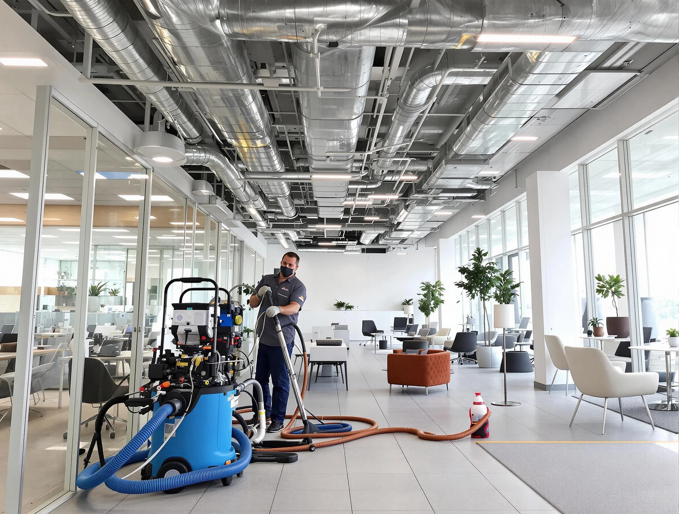 Summit Park Air Duct Cleaning team conducting comprehensive commercial duct cleaning at a business location in Summit Park