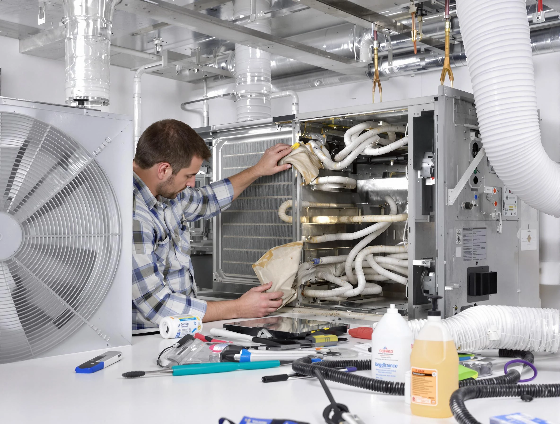 Summit Park Air Duct Cleaning specialist performing precision AC coil cleaning in Summit Park