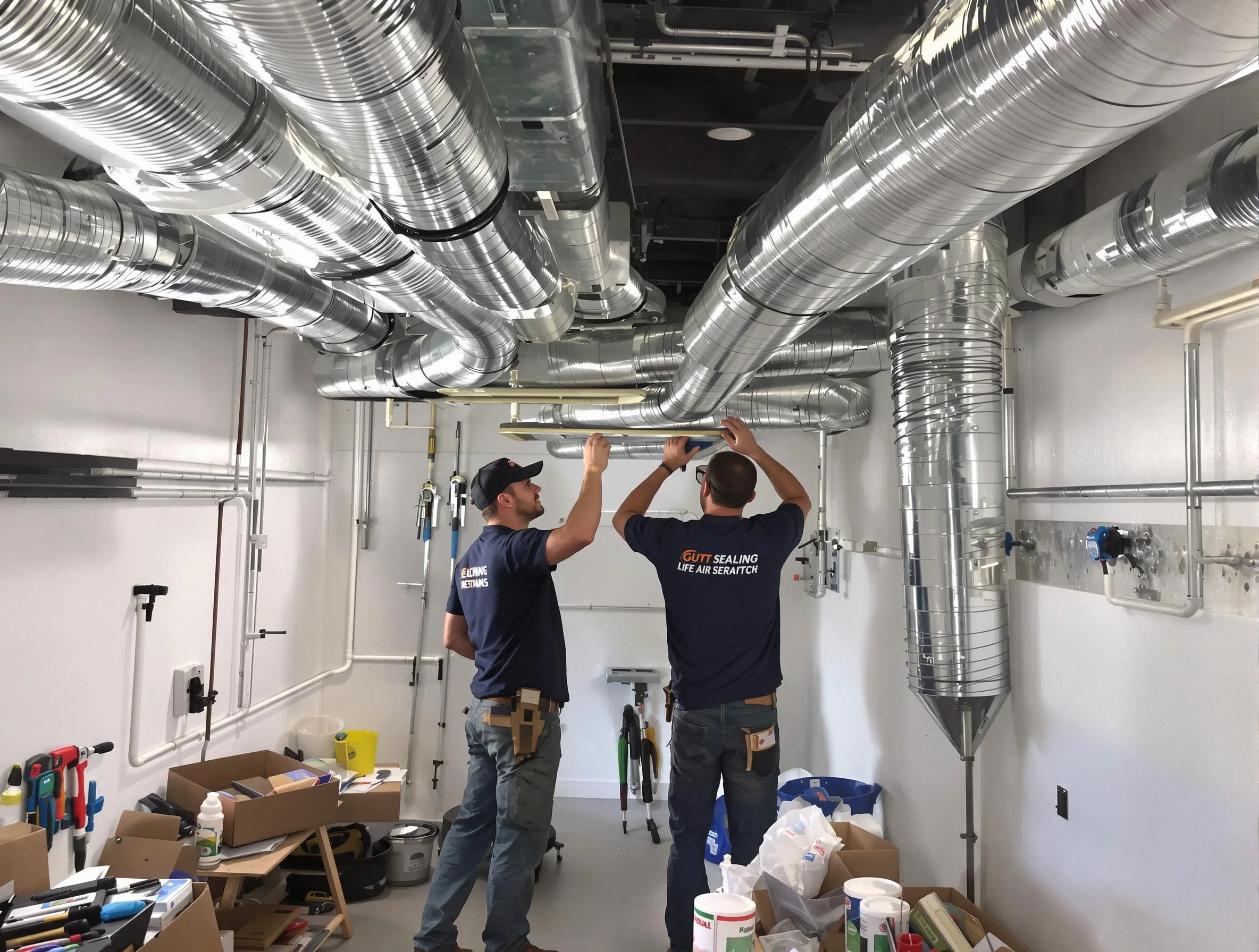 Summit Park Air Duct Cleaning technician applying professional duct sealing solutions in Summit Park